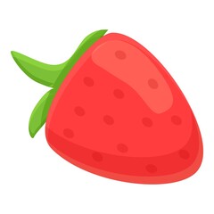 Summer party strawberry icon. Cartoon of summer party strawberry vector icon for web design isolated on white background