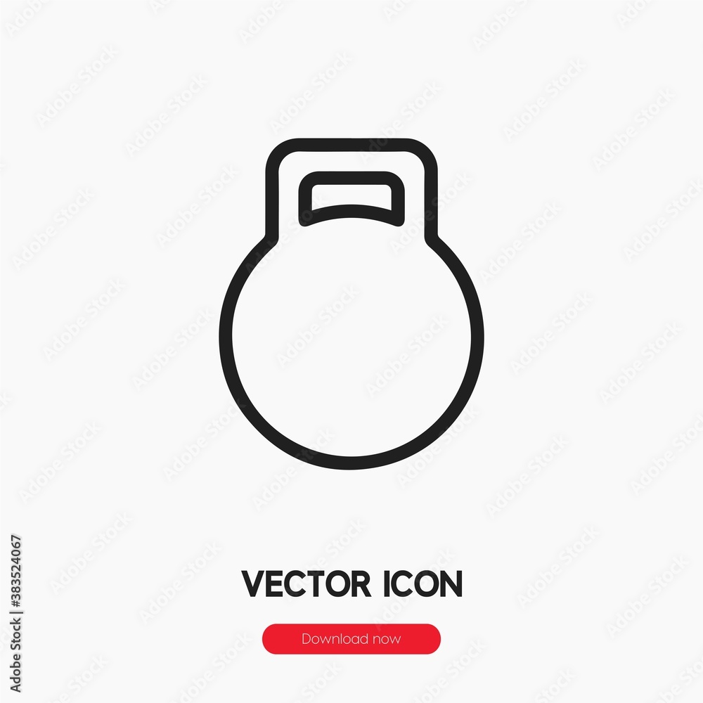 Poster kettlebell icon vector. linear style sign for mobile concept and web design. kettlebell symbol illus