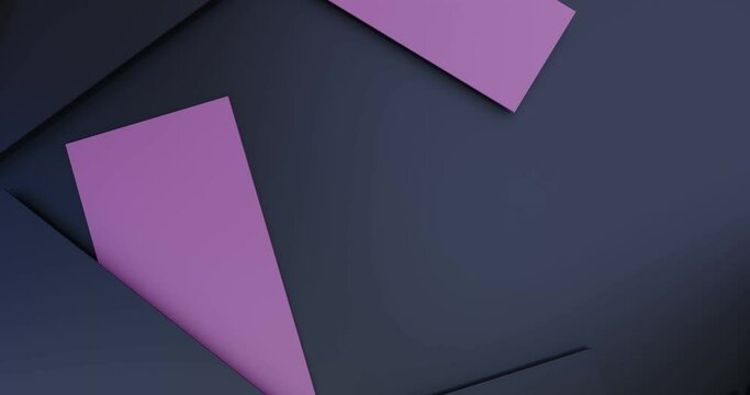 Motion black paper layers  and  lilac paper insert . 3D render. 4k video. Graphic Template for Business Presentation