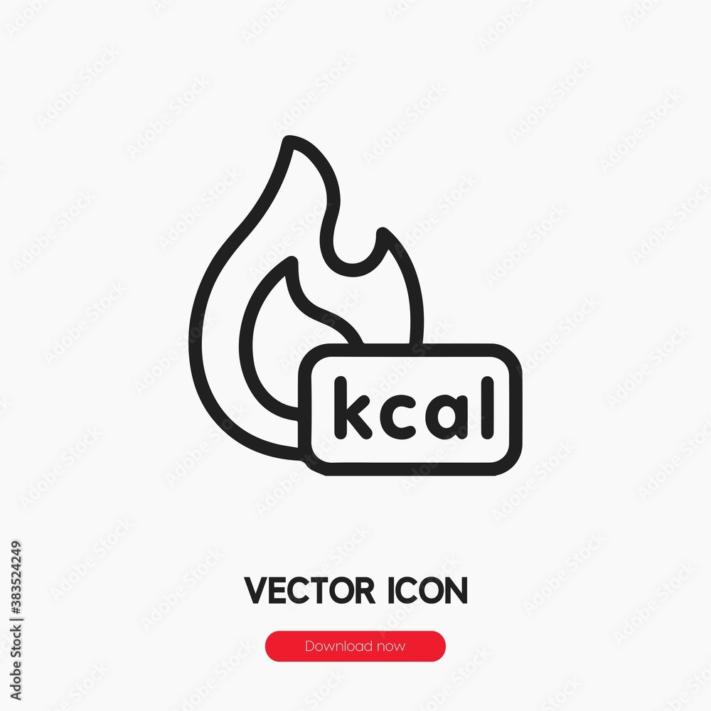 Poster kcal icon vector. linear style sign for mobile concept and web design. kcal symbol illustration. pix