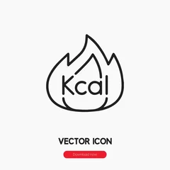 Foto op Plexiglas calorie icon vector. kcal sign symbol © World Vector
