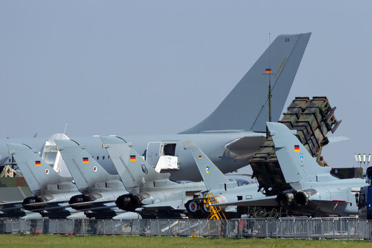 German Air Force planes at the International Aerospace Exhibition ILA on May 22nd, 2014 in Berlin, Germany.