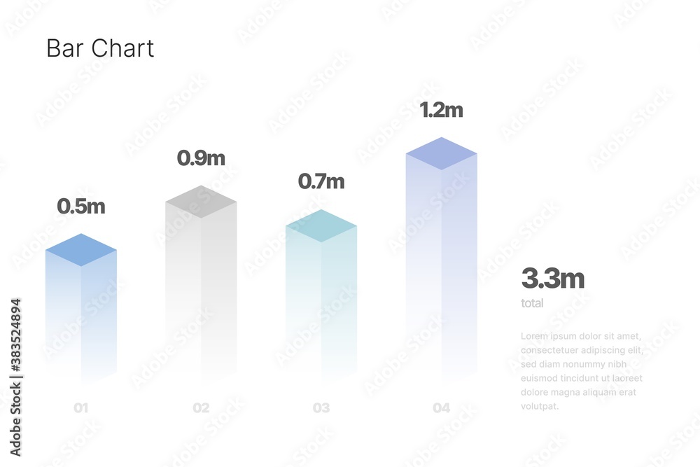 Poster infographic with isometric element for business layout, presentation template and finance report. da