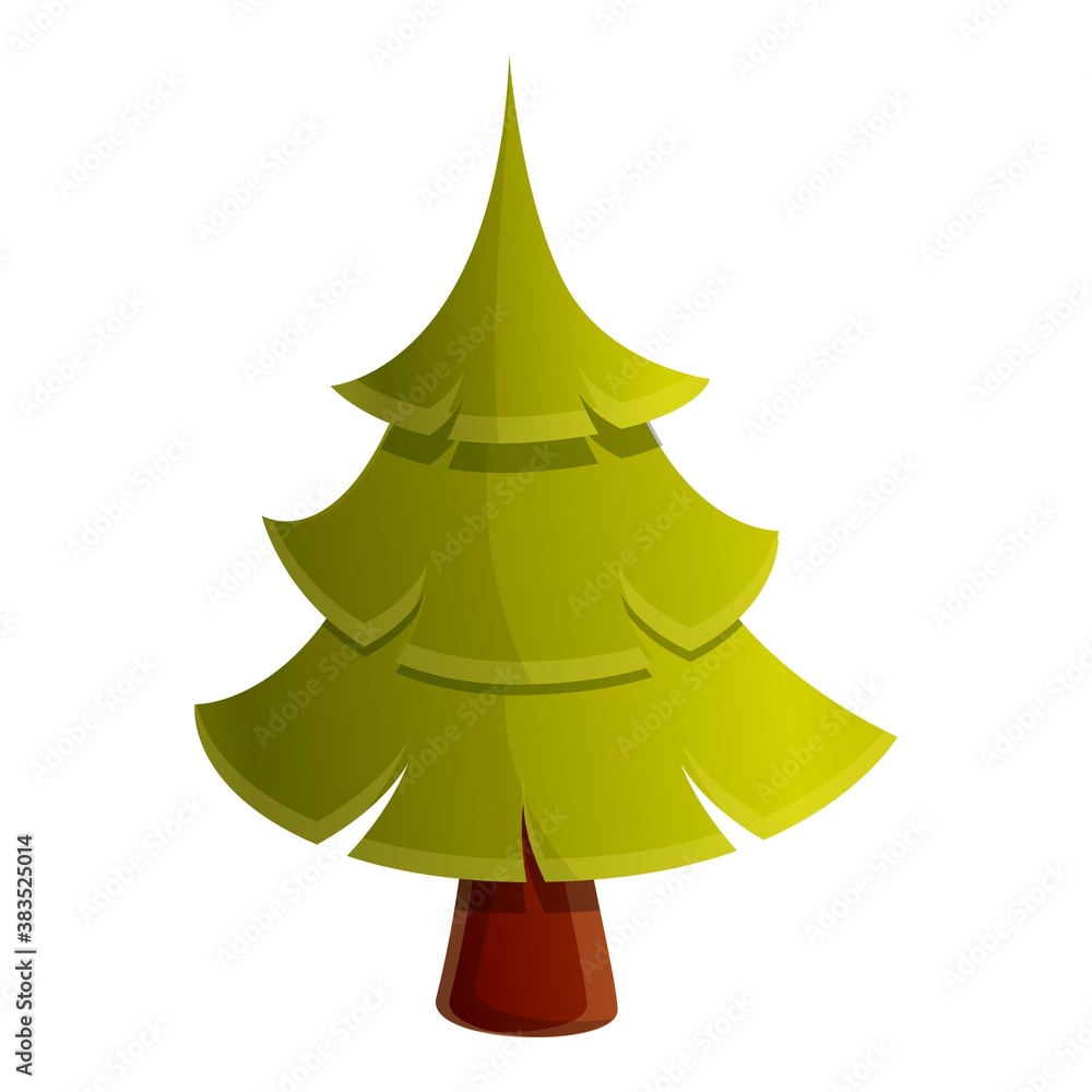 Poster forest green fir tree icon. cartoon of forest green fir tree vector icon for web design isolated on 