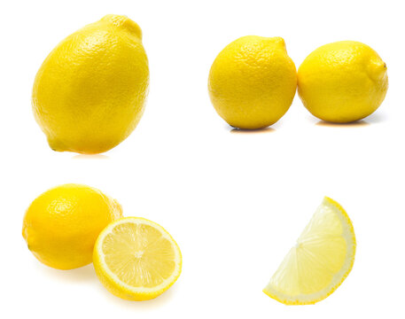 lemon isolated on white background (set  mix   collection)