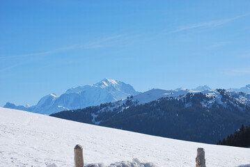 snow covered mountains
