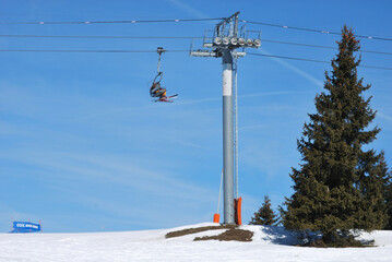 ski lift chairs in moutain