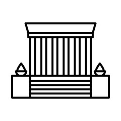 turkey republic day concept, Anitkabir bulding icon, line style