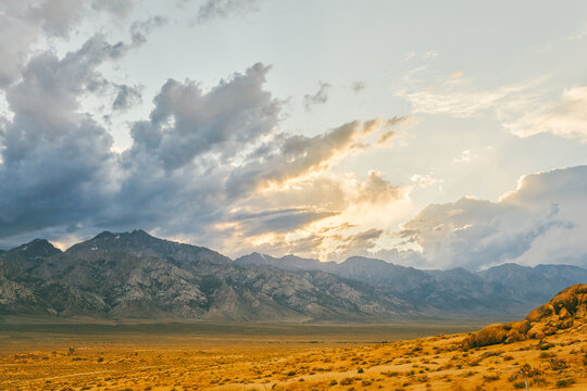 Sunset over the mountains of the Alabama Hills in northern California.