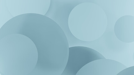 Cascading blue circle with pale blue background(3D Rendering)