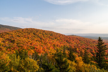 Beautiful autumnal colors in the Mont-Megantic national park, Canada