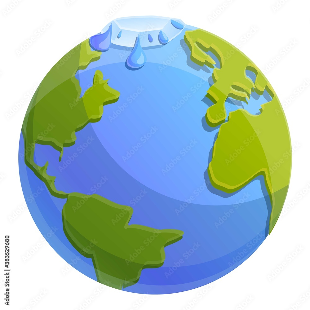 Poster global warm planet icon. cartoon of global warm planet vector icon for web design isolated on white 