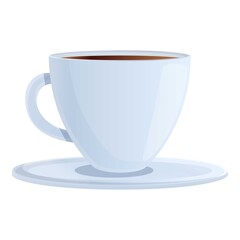 Liquid coffee cup icon. Cartoon of liquid coffee cup vector icon for web design isolated on white background