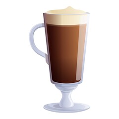 Latte glass icon. Cartoon of latte glass vector icon for web design isolated on white background