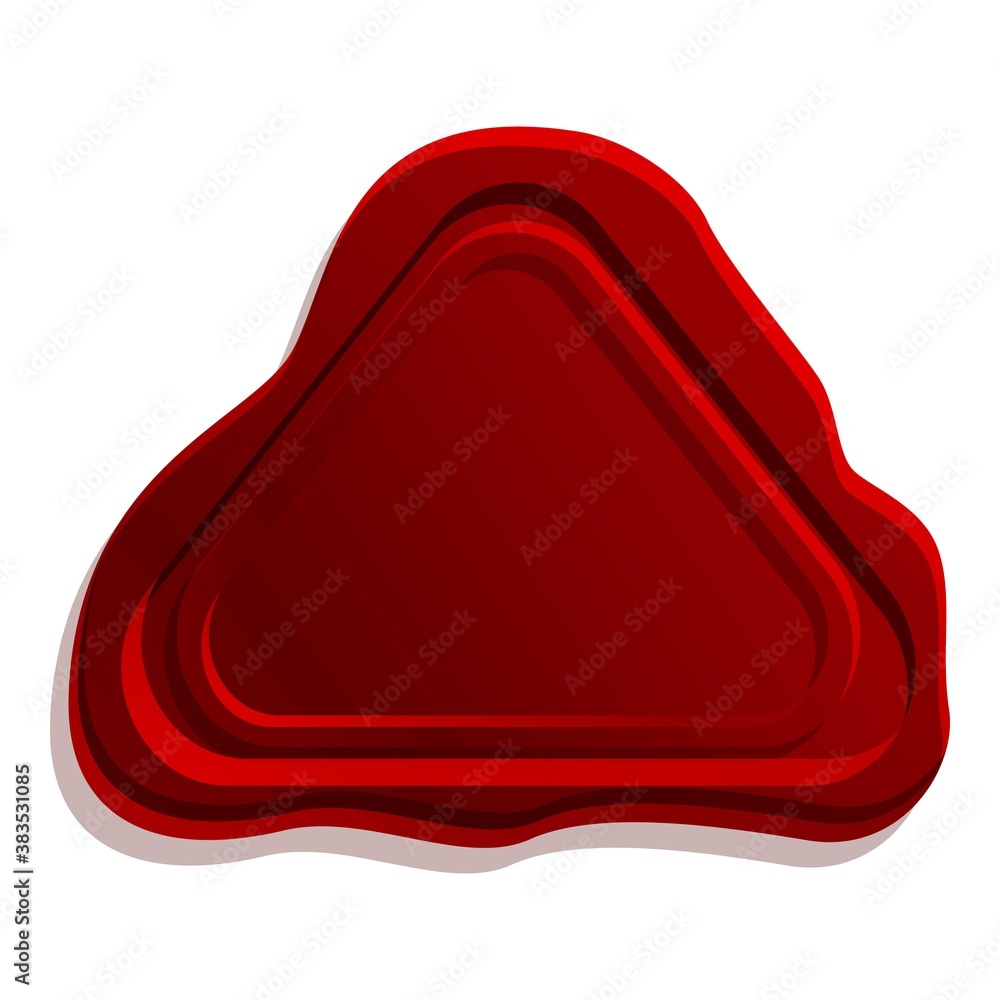Poster Old triangle wax seal icon. Cartoon of old triangle wax seal vector icon for web design isolated on white background