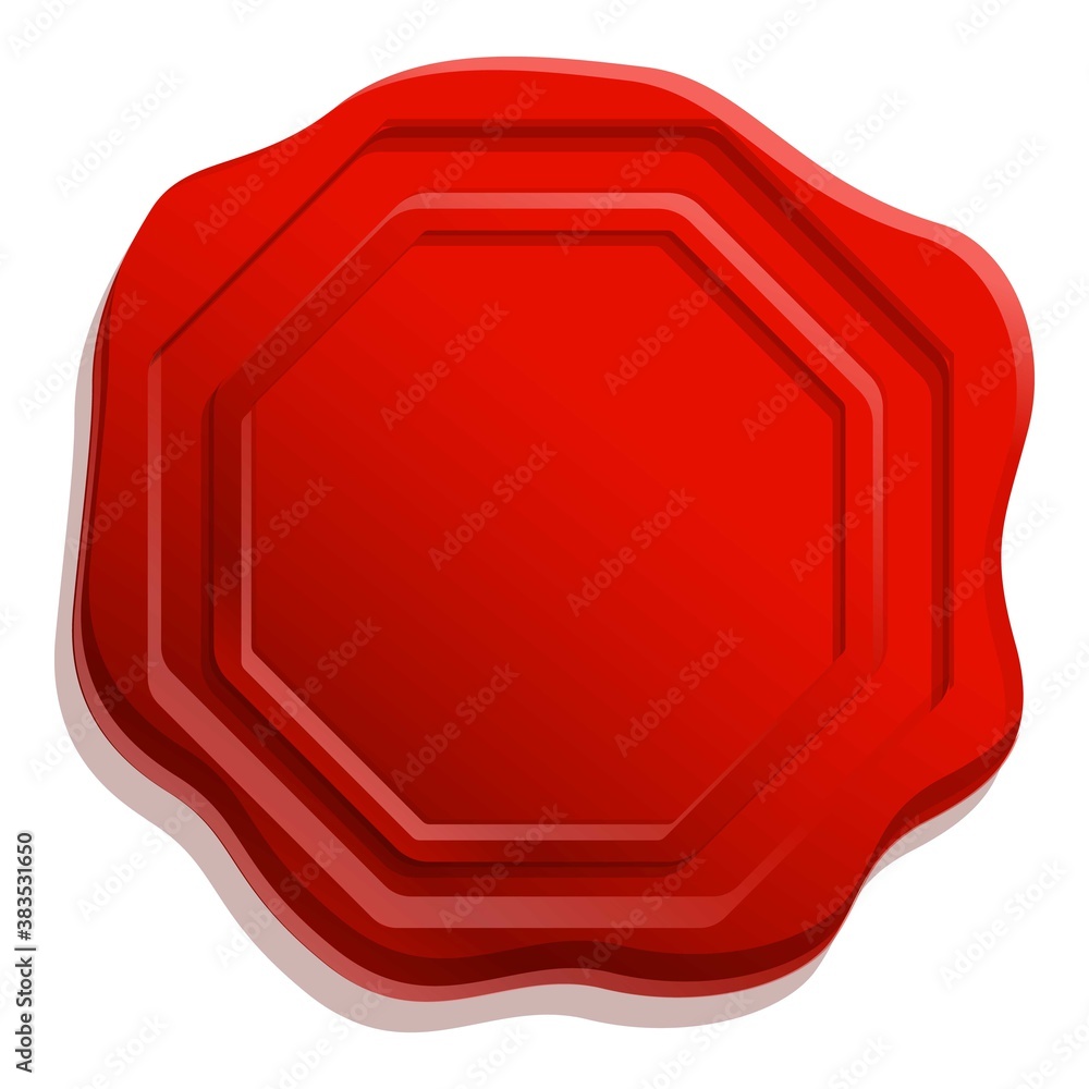 Poster emboss wax seal icon. cartoon of emboss wax seal vector icon for web design isolated on white backgr
