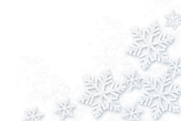 Abstract white Christmas background with snowflakes.