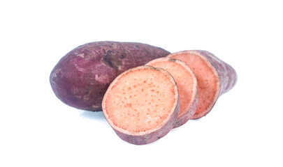 sweet potatoes isolated on white background