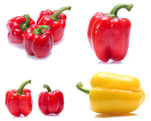 sweet pepper isolated on a white background (Mix, set , collection)