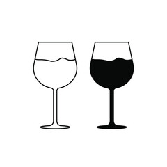 wine glass icon vector on white background	
