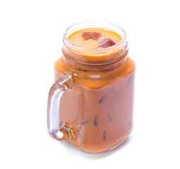 Iced Thai milk tea in glasses (thailand)