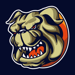 bulldog head vector illustration