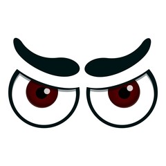 Fototapeta premium Angry eyes icon. Cartoon of angry eyes vector icon for web design isolated on white background