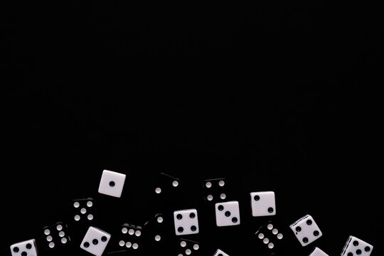 dice on a black background