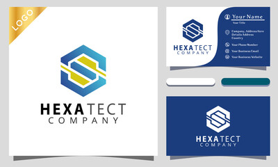 Hexagon Tecnology colorful logo design inspiraton, business card