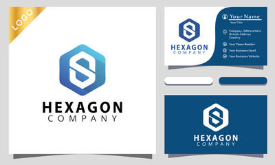 Letter S Hexagon colorful logo design inspiraton, business card