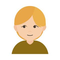 woman cartoon character blonde short hair flat icon