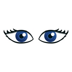 Lady eyes icon. Cartoon of lady eyes vector icon for web design isolated on white background