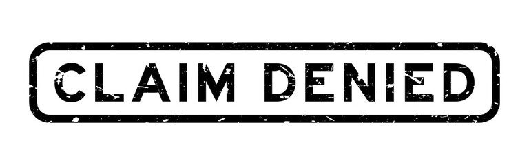 Grunge black claim denied word square rubber seal stamp on white background