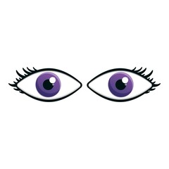 Woman eyes icon. Cartoon of woman eyes vector icon for web design isolated on white background