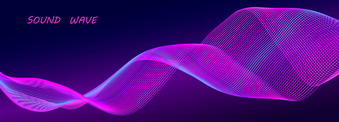 Music abstract background. Equalizer for music. Abstract digital wave of particles. Vector illustration