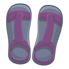 Travel sandals icon. Cartoon of travel sandals vector icon for web design isolated on white background