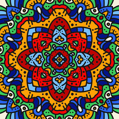 Ancient geometric mandala.Vector colorful floral background.Ethnic decorative elements for prints