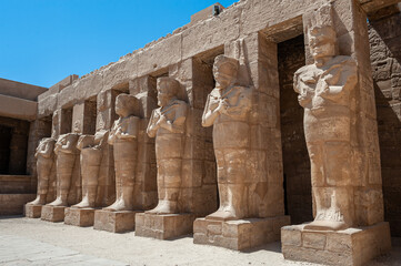 Colossal Statues in the Temple of Ramesses III, Temple of Karnak Complex, Luxor, Egypt
