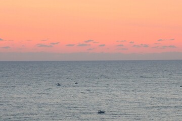Obraz premium orange sunset over the sea