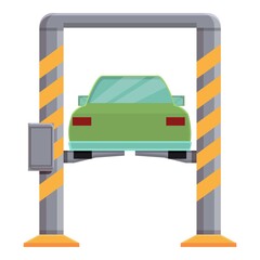 Car lifting icon. Cartoon of car lifting vector icon for web design isolated on white background