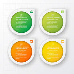 Business infographics template 4 steps ,Vector illustration.