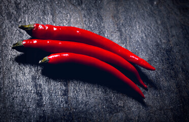 Different Chili on a stone plate
