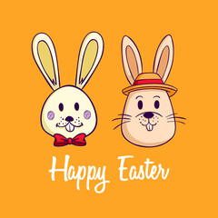 happy cute easter bunny