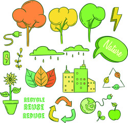 set of go green icons