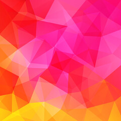 Background of yellow, red, pink geometric shapes. Mosaic pattern. Vector EPS 10. Vector illustration