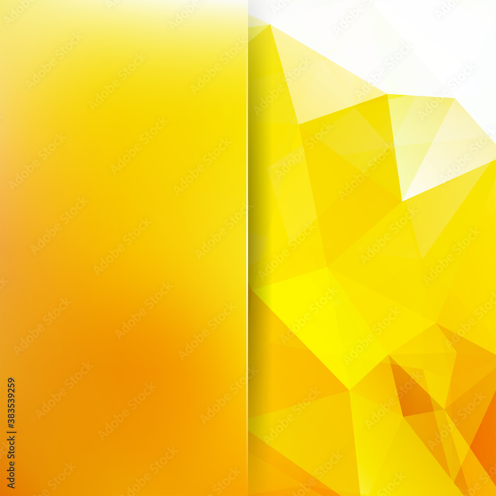 Aufkleber background made of yellow triangles. square composition with geometric shapes and blur element. eps 