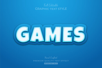 Games Winter Cartoon Editable Text Style Effect Premium