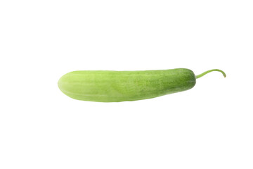Green cucumber isolated on white background.