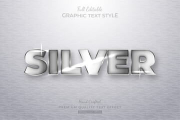 Fototapeta na wymiar Silver Editable Text Style Effect Premium