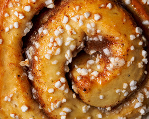 Top view of a swedish cinnamon roll